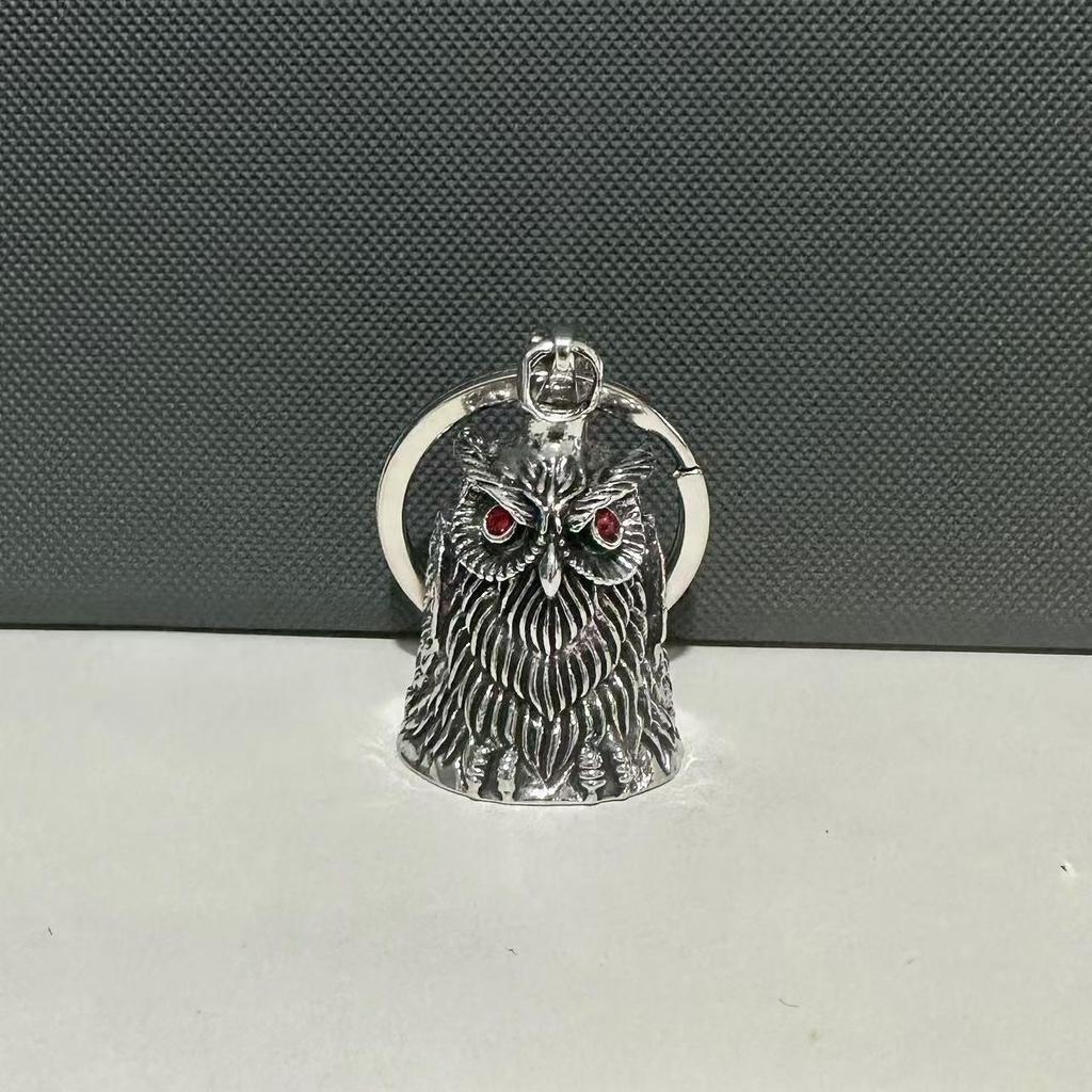 Vintage Zinc Alloy Angel Wings Bell Keychain for Bikers