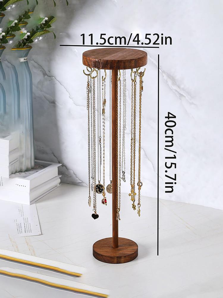 Органайзер для ювелирных изделий из цельного дерева, подставка для ожерелий, сережек, браслетов, настольная стойка для хранения ювелирных изделий