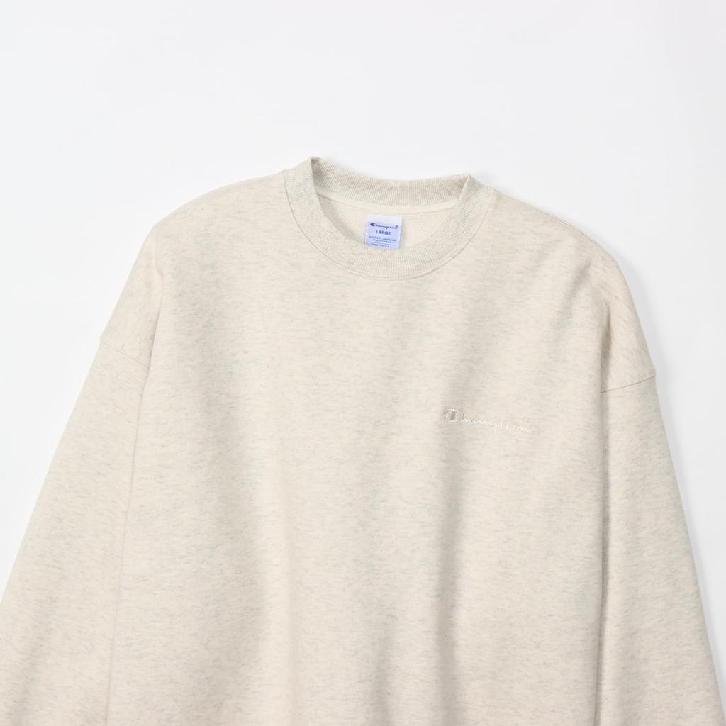 Длинный Script Crew Neck Action Oatmeal L [Champion] Толстовка, Рукава, Флис, Логотип, Толстовка, Стиль, C3-Z001 Мужская,