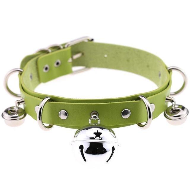 Pleather Cat Bell Collar Kitten Play Leather Collars & Leashes