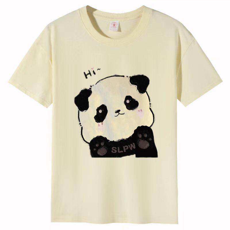 Summer Ladies Cute Cat Printed Cotton Breathable Style T-Shirt Short Sleeve