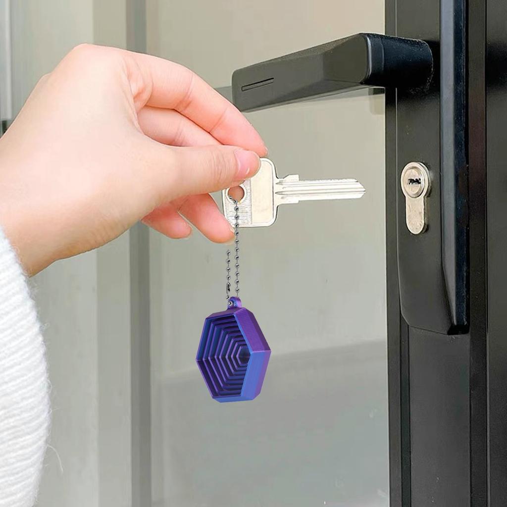 Брелок для ключей Hexagon FidgetKeychain, напечатанный на 3D-принтере, подарочный брелок с 3D-принтером