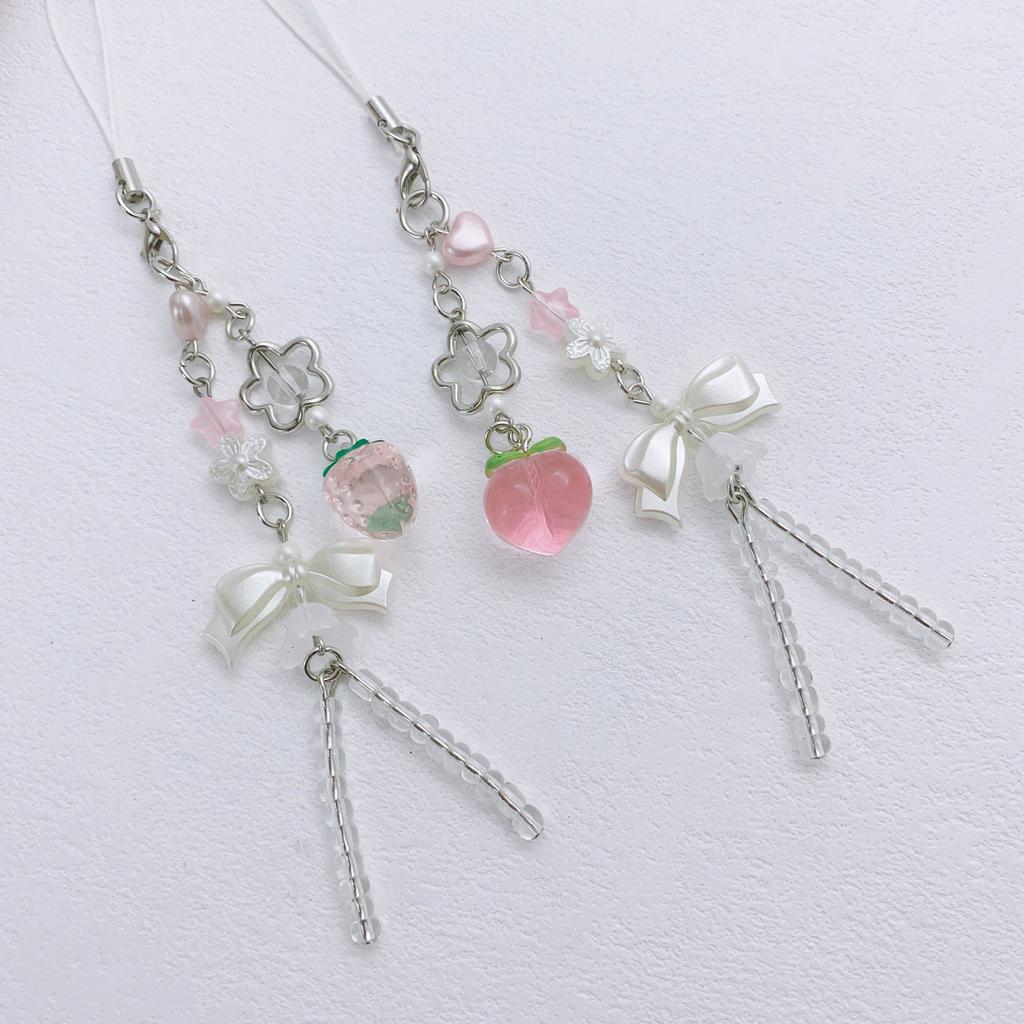 Pack of 2 Fruit Phone Strap with Delicate Craftsmanship Stylish Phone Decoration Alloy Texture Suitable for Phone Bag