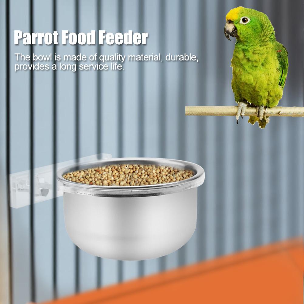 Bird Cage Food Water Feeder Bowl   Rack Parrot Parakeet Cage Accessories