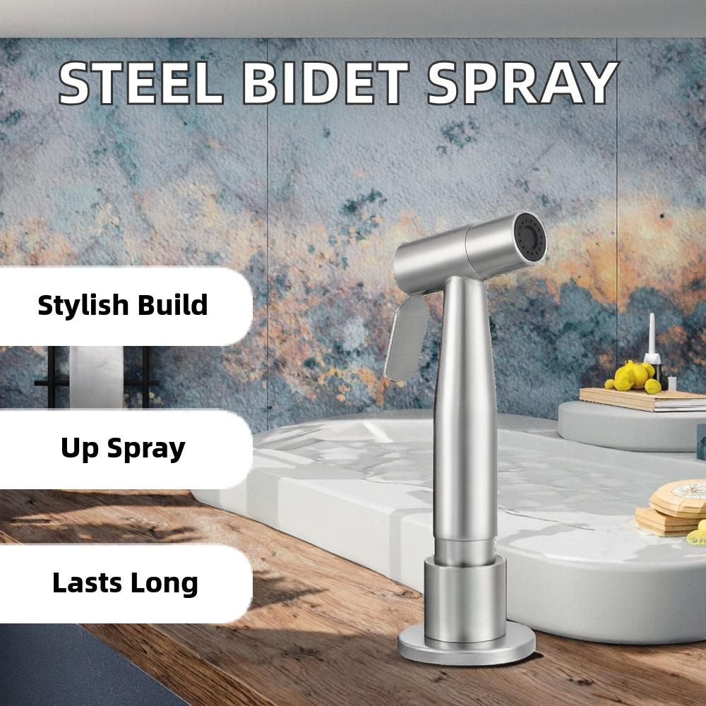 Modern Style 304 Stainless Steel Handheld Bidet Sprayer Set Easy Portable Shattaf for Bathroom Toilet Classic Style