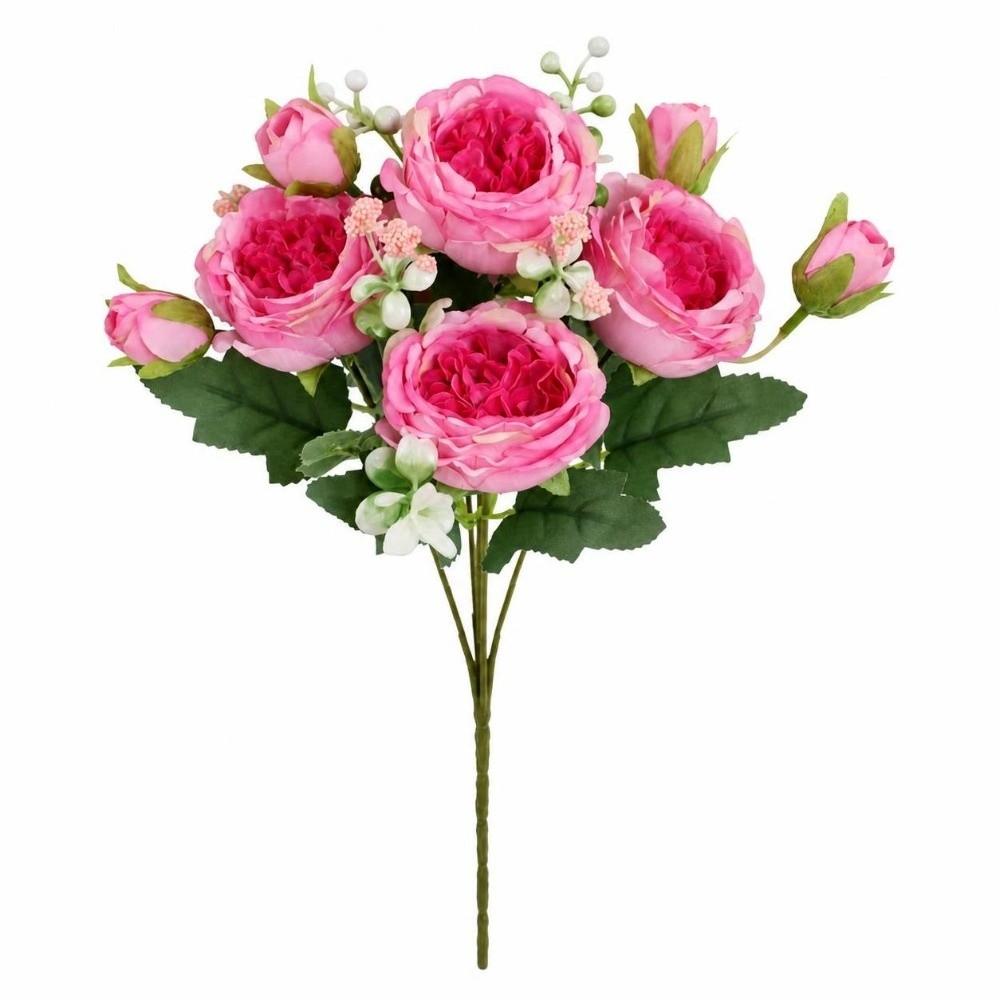 Long Stem Artificial Flowers Realistic Touch Bridal Bouquet Elegant Fake Roses Home Wedding Bridal