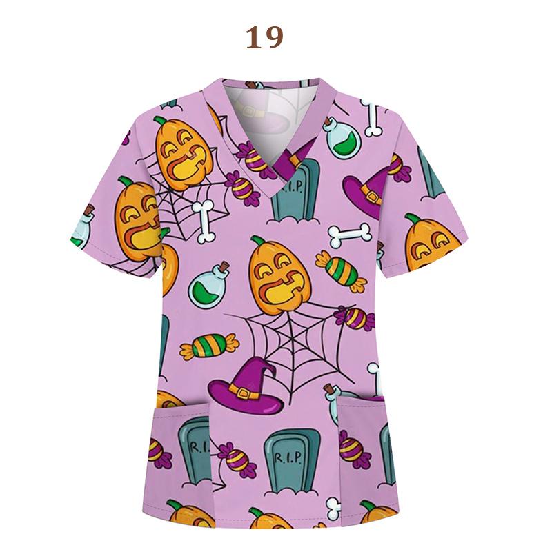 Футболка унисекс больших размеров с короткими рукавами и v-образным вырезом, униформа для медсестер на Хэллоуин, топы, операционная, отель