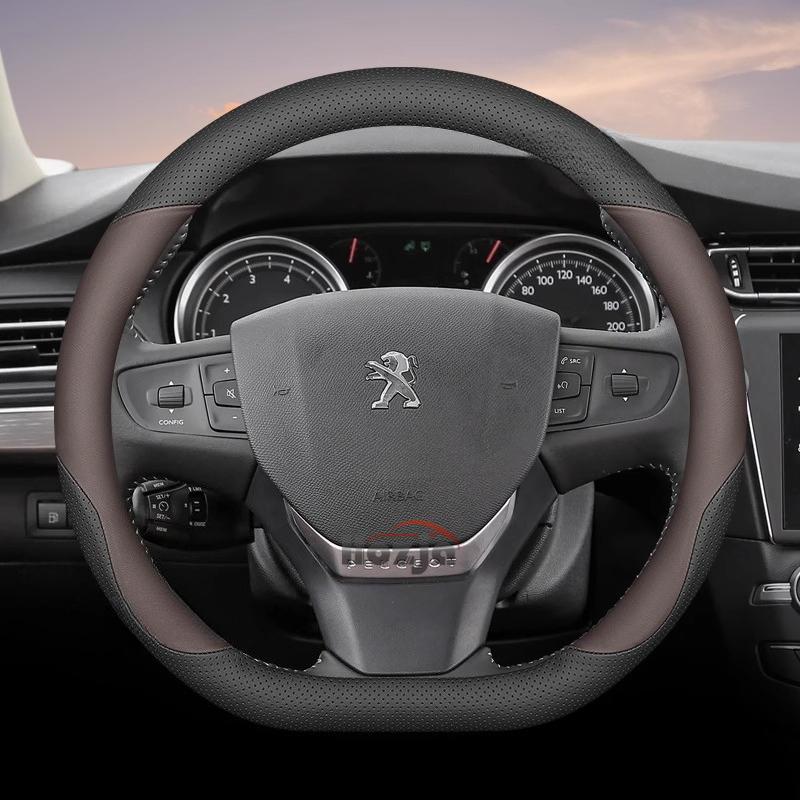 35 см 38 см Кожаная оплетка на руль автомобиля для Peugeot 5008 408 308 Rifter e-Expert Expert e-Traveller Landtrek Аксессуары