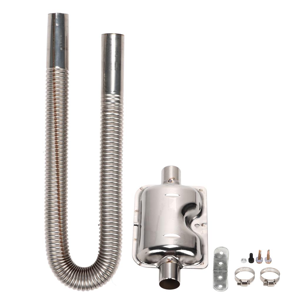 Parking Air Heater Exhaust Pipe with Muffler Stainless Steel Fuel Tank Diesel Gas Vent Hose 2.5cm