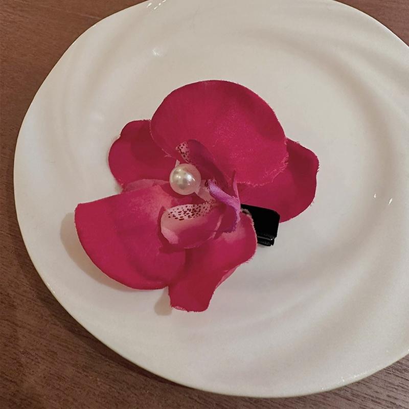 Заколка для волос с гавайским цветком фаленопсиса для женщин и девочек, заколка для волос с челкой в виде цветка орхидеи, аксессуары для волос BB