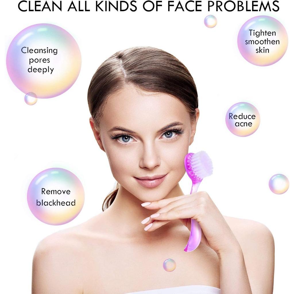 1 х Очищающая щетка Отшелушивающая очищающая щетка с мягкой щетиной Абразивная отшелушивающая очищающая щетка для ухода за лицом Макияж Уход за кожей Средство для снятия макияжа