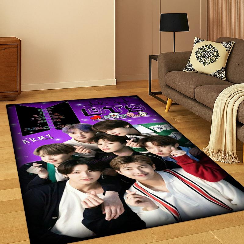 Модный мягкий ковер B-BTS Kpop для спальни, гостиной, дивана, нескользящий ковер для детей, уютный напольный коврик, прикроватный коврик, декор для дома