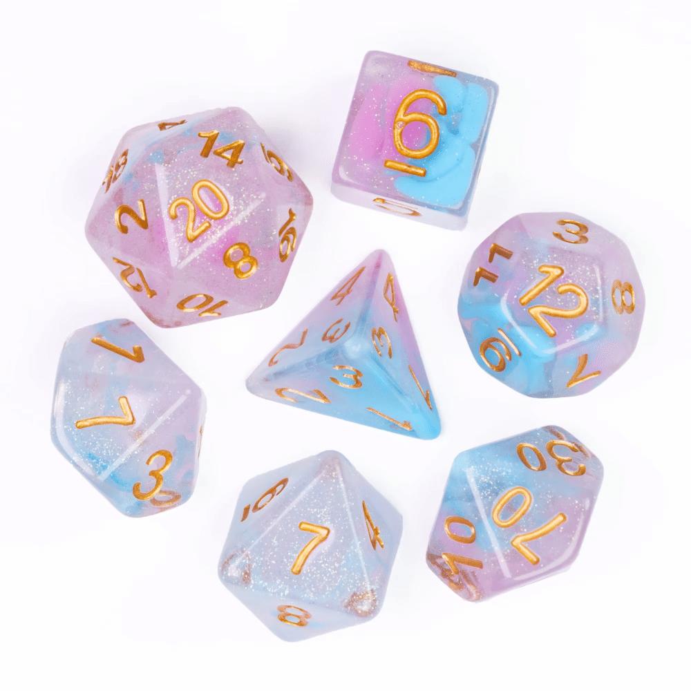 Cusdie D&D Дымовые кубики Dungeons and Dragons 7 многогранных кубиков D4 D6 D8 D10 D% D12 D20 для ролевых игр и настольных игр
