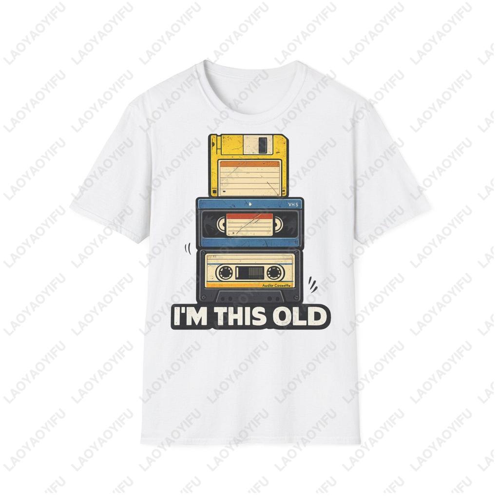 Im This Old Retro Style Audio Tape Tshirt 80s 90s Casual Fashion Loose Unisex Unisex Classics Tshirt Short Sleeve Soft Y2k Tees