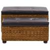 VidaXL Set of 2 Water Hyacinth Bench Set, Storage Bench, Living Room Furniture, Entryway Bedroom Bench 246108