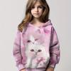 Девочки, милые кошки принт модные толстовки топы с длинным рукавом толстовки пуловеры детская повседневная одежда