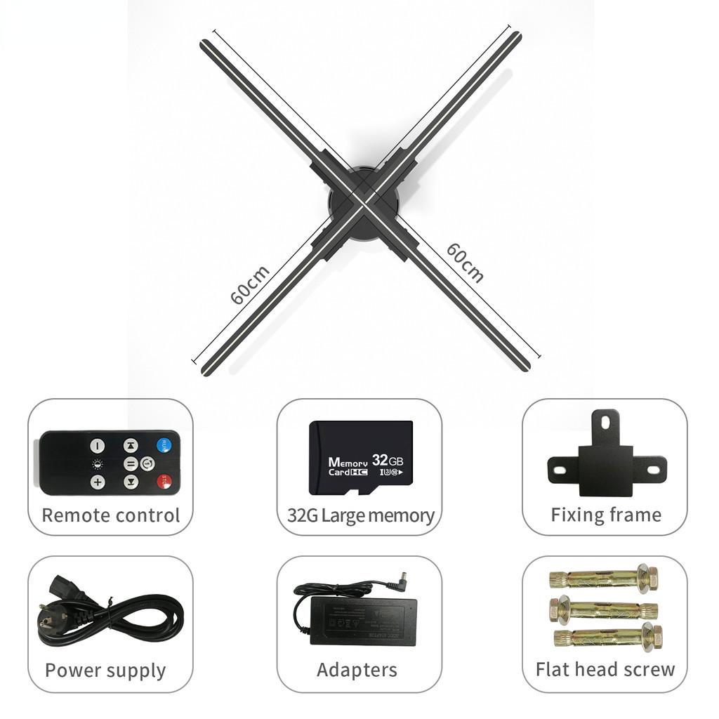 24V3A 3D голографическая проекция Wifi светодиодный логотип голографический световой плеер пульт дистанционного управления 3D вентилятор голографические рекламные огни