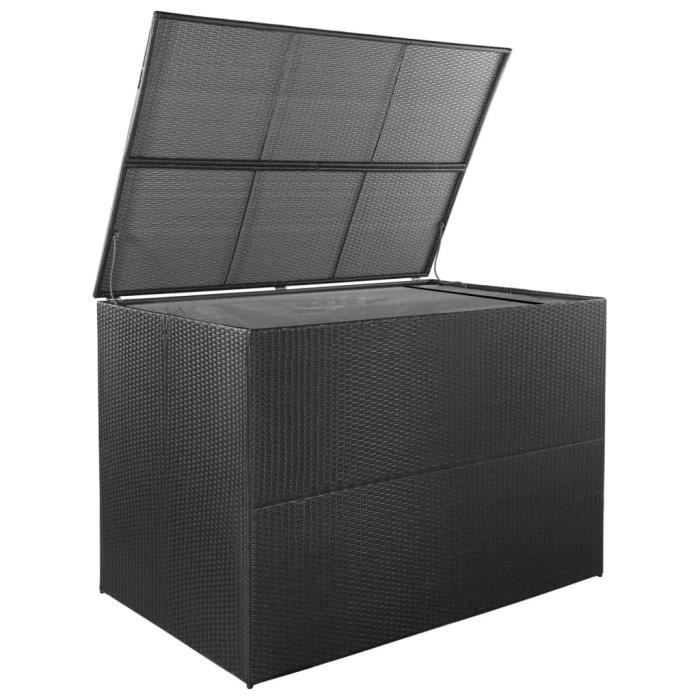 VidaXL Boîte de rangement de jardin noir 150x100x100 cm résine tressée 44245