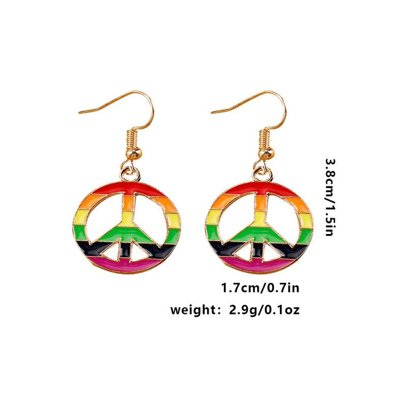 Colorful Alloy Rainbow Flag Love Earrings