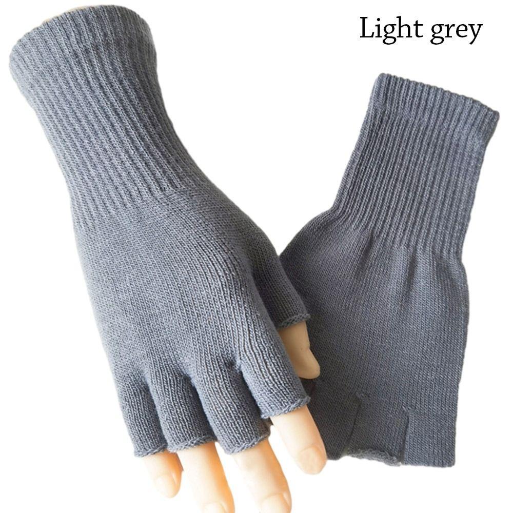 Длинные митенки без пальцев, утолщенные, зимние вязаные перчатки для мужчин и женщин