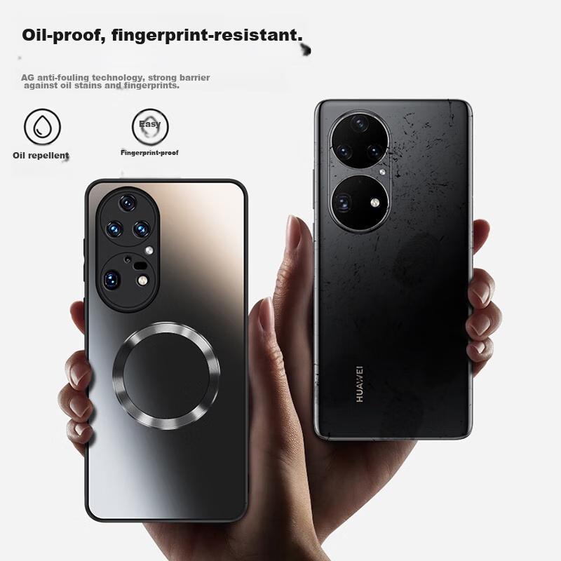Phone Case for Huawei P50 Pro, P50 Pro Protective Cover with Magnetic Charging, Ultra-Thin Frosted Full Protection Shockproof Case, Graphite Black