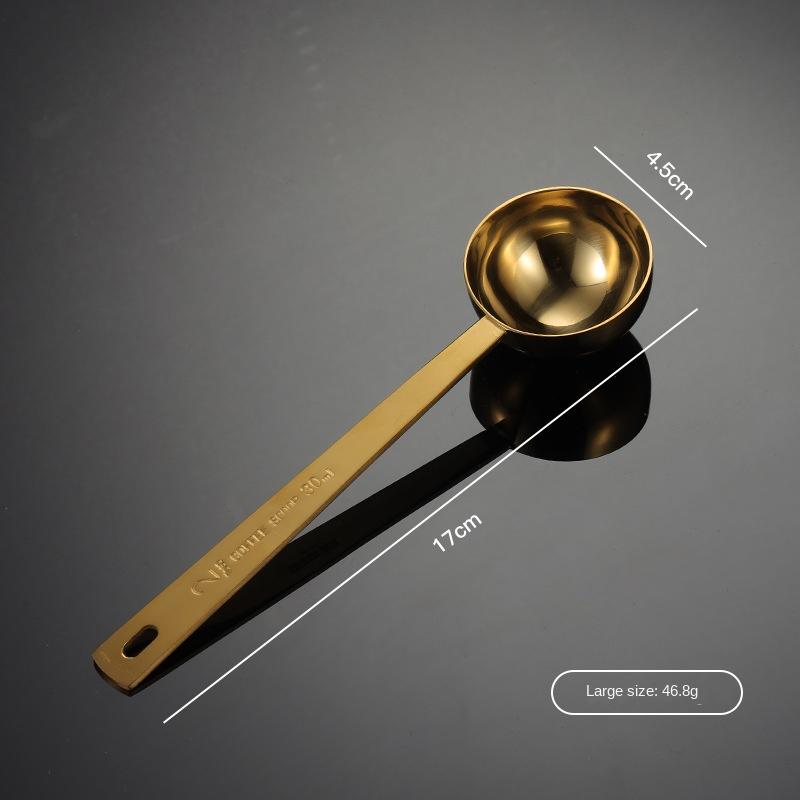 HANYANG 304 Нержавеющая сталь Серебряная сварка Большая мерная ложка с ручкой Титан позолоченный Красочные кухонные принадлежности для выпечки