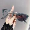 Light-sensitive Color-changing Cat Eye Style Retro Trendy Non-face Slimming Flat Light Glasses High-end Myopia Glasses 6105