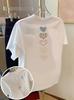 2026 Bestseller Tshirt With Heart Print Doublesided Love Design Round Neck Casual Top Spring Summer Fall Casual Attire