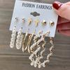 12PCS 17KM Fashion Pearl Hoop Earrings Set for Women Geometirc Gold Metal Circle Hoop Earrings Brincos 2021 Trend Jewelry Gift