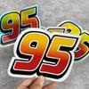 1PC Yellow and Laser Number 95 Car Stickers Waterproof for Auto Rear Windshield Window Door Body Trunk Vinyl Decals Decoration