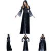 Enchanting Women's Wicked Queen Gothic Witch Costume With Elegant Long Bell Sleeves