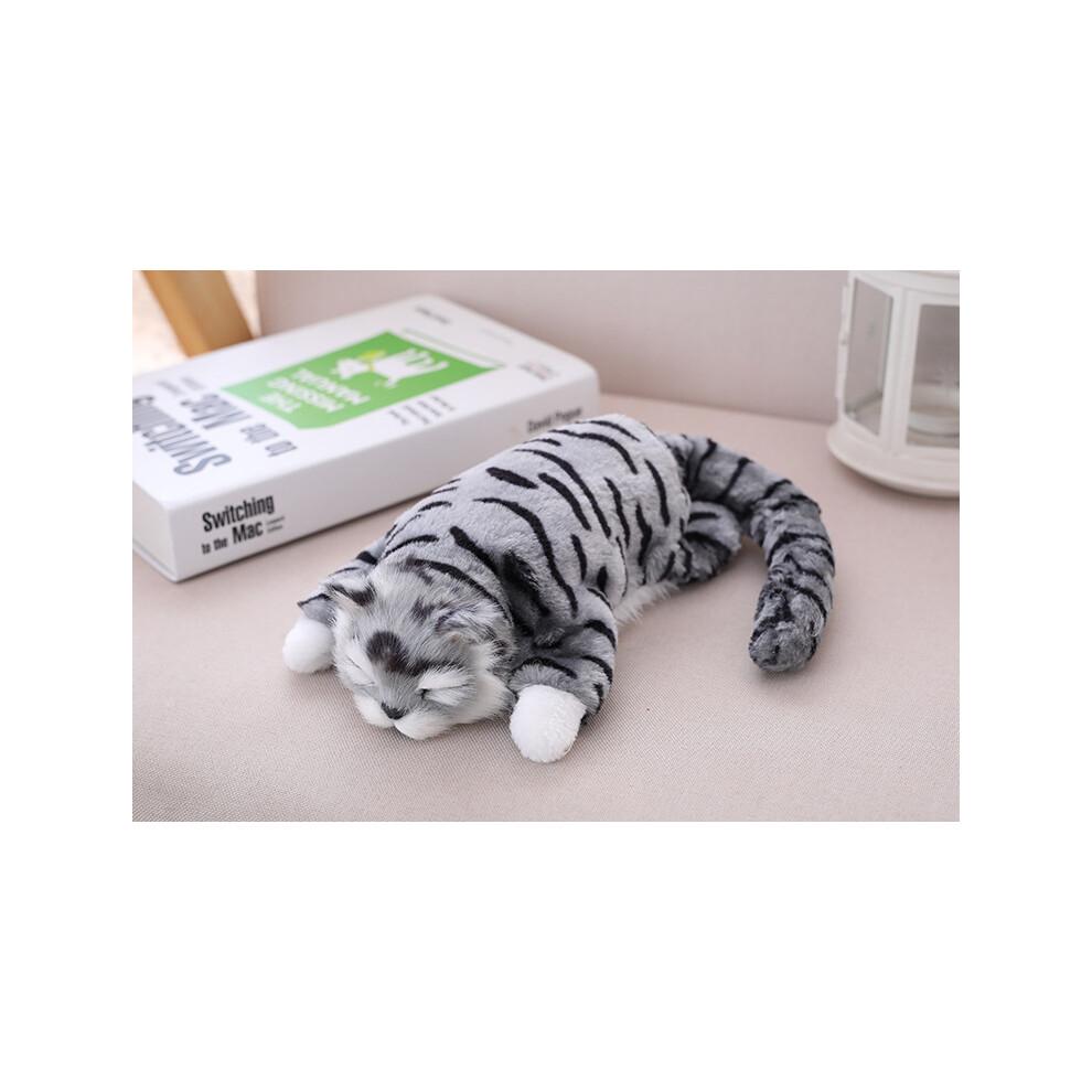 (Grey) Cuddly Electronic Cat Interactive Plush Animal Robot Toys Electric Robotic Pet -
