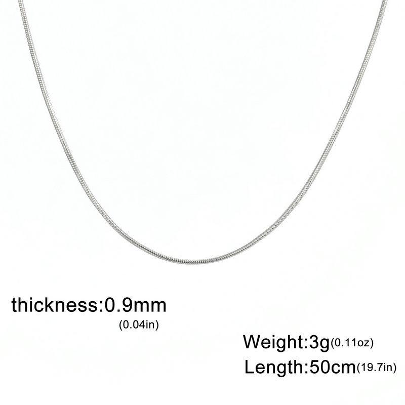 Супертонкая круглая цепочка «Змеиная кость» - толщина 0,9/1,2/1,5/2 мм, универсальный аксессуар для ключицы для изготовления украшений своими руками