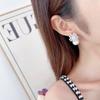 Personality Inlaid Zircon Snowflake Pearl Stud Earrings, High Sense Fashion Temperament Earrings, Female Celebrity Light Luxury Style Versatile