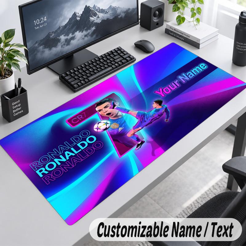Cristiano Ronaldo Personalized Large Mouse Pad Custom Name Text Extended Desk Mat Gaming Mousepad