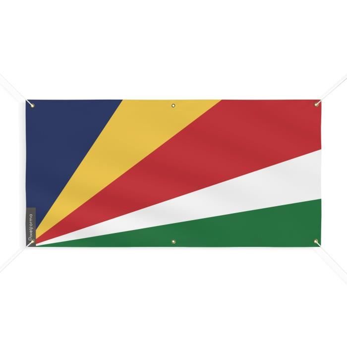 Bannière - Seychelles - 150x300cm - Polyester - 6 Œillets - Impression numérique