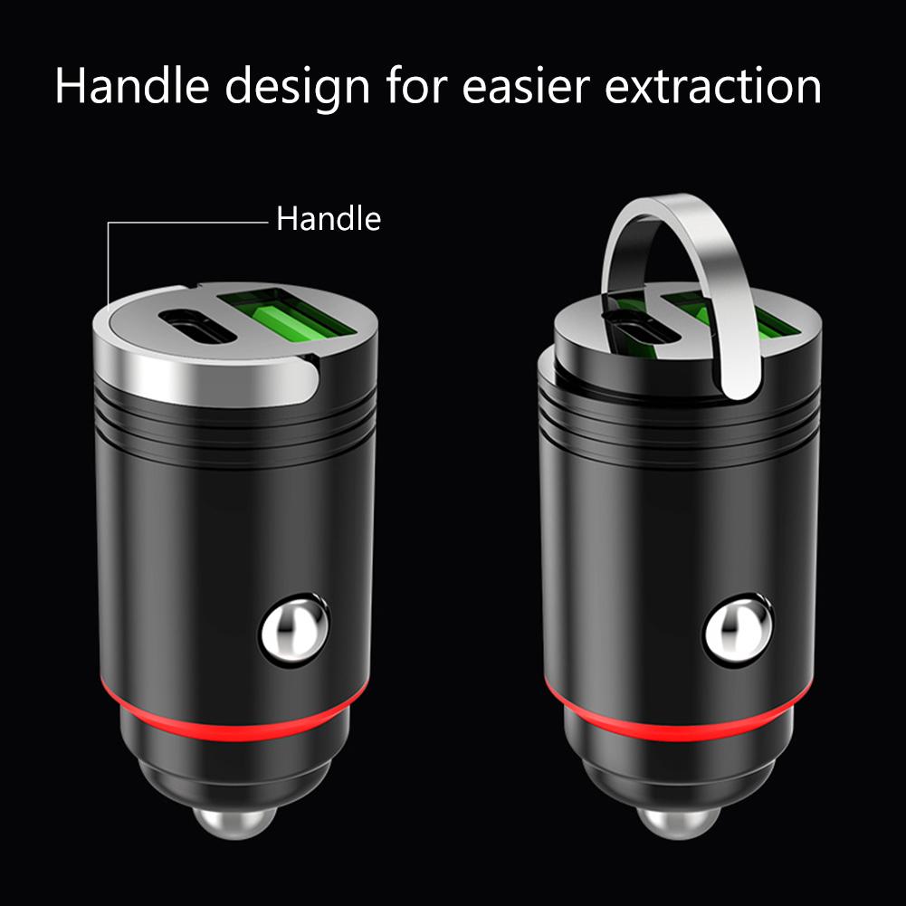 Мини-30 Вт/66 Вт автомобильное быстрое зарядное устройство Qc3.0 Pd Usb Type-c автоматическое быстрое зарядное устройство 2 порта термостойкость для семейного офиса в путешествиях