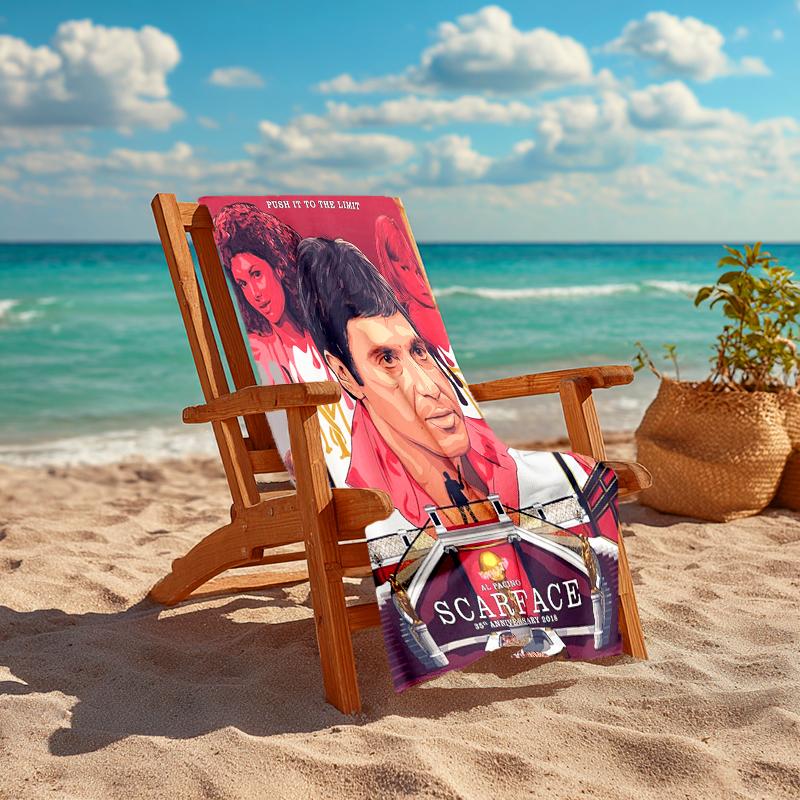 1Pc Scarface Push Limit Beach Towel Quick Dry Multiuse For Beach Pool Gym Yoga Home Travel Christmas Halloween Xmas Gift L1269