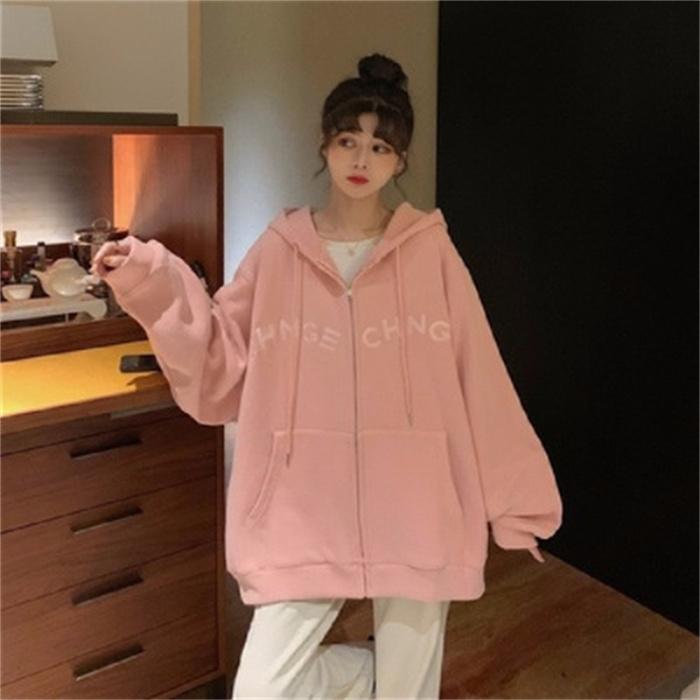 Women Long Sleeve Hooded O Neck Loose Pullovers Female Tops Solid Color Sweatshirts