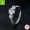 Романтическое кольцо с регулируемым размером, один карат, обручальное кольцо, сверкающие ювелирные изделия из стерлингового серебра S925