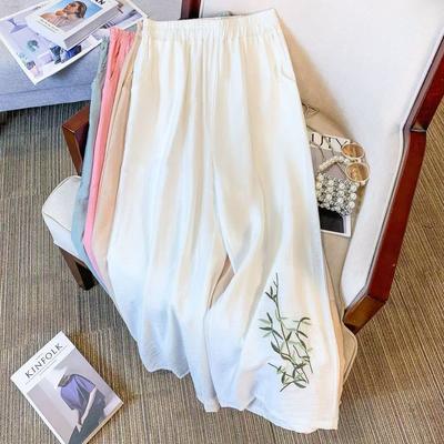 Широкие брюки женские летние новые брюки женские свободные и тонкие с высокой талией тонкие прямые повседневные брюки женские