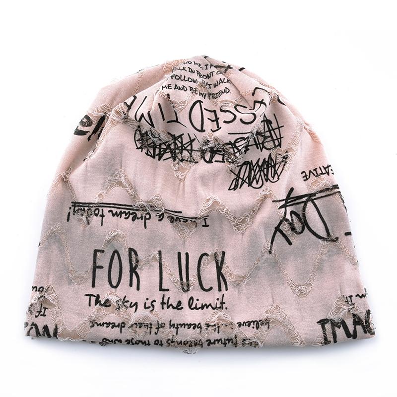 1 шт. тонкая вязаная шикарная шапка-бини оверсайз, повседневная, с принтом, свободная, с надписью, модная шляпа 55-59 см