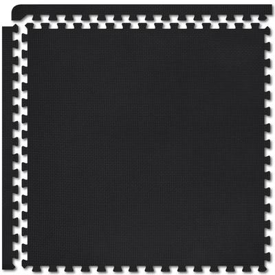 Тренировочные и гимнастические коврики FIELDOOR (черный), 45 x 45 x 2,0 см, Набор из 8 шт., Звукоизоляционные и устойчивые к царапинам