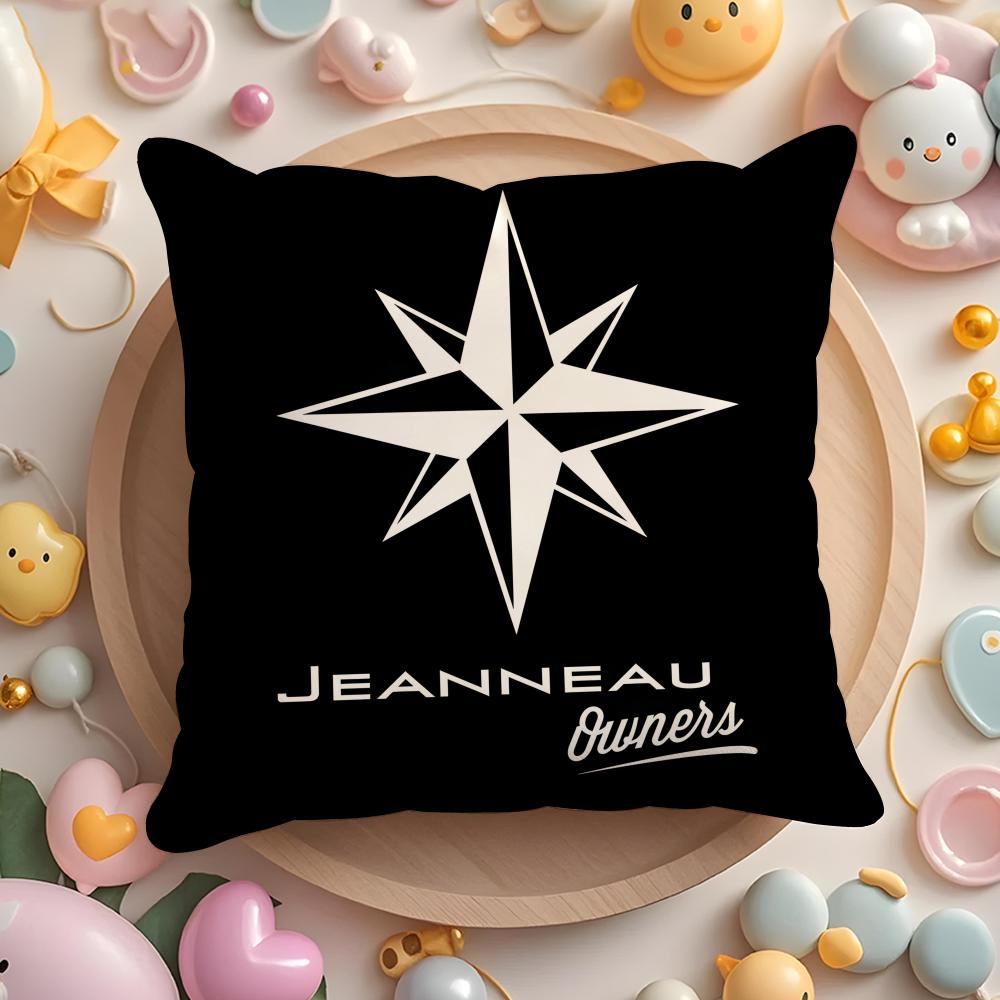 Чехол на подушку с логотипом J-Jeanneau Yachts для дома и автомобиля, многоцелевой - Двусторонний, Мягкий и прочный для ежедневного использования