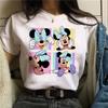 2025 Mickey Tshirt Y2k Minnie Mouse Hat Print Cotton Comfort T-shirt Women Fashion T Shirt Female Clothes Kawaii Disney T Shirt