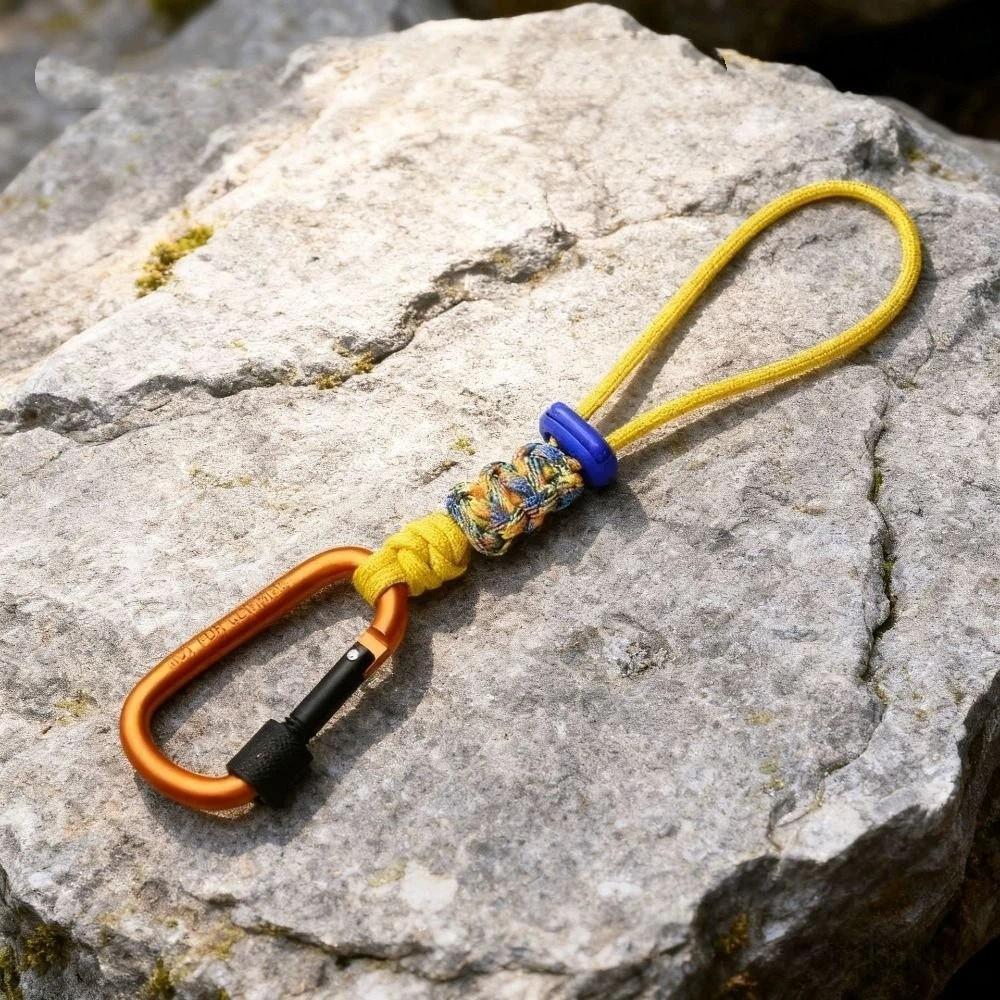 Braided Rope Water Bottle Lanyard Zinc Zinc Alloy Carabiner Hook Essential Key Chain Lanyard Mountaineering