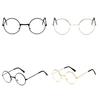 Vintage Round Metal Frame Resin Lens Kids Eye Glasses Photography Studio Prop