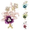 Elegant Women Rhinestone Flower Enamel Brooch Pin Cardigan Scarf Corsage Jewelry