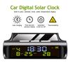 Solar Car Digital Clock With LCD Time Date In-Car Temperature Display for Outdoor Personal Car Part Decoration