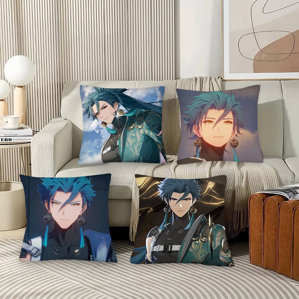 1pc Anime Figure Jiyan Pillow Case Fashion Square Pillowcase Bedroom Sofa Room Ins Decoration Leisure